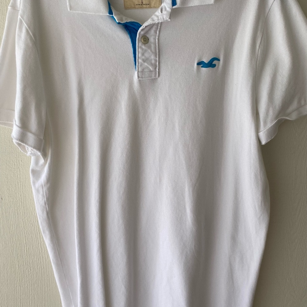 Hollister white polo